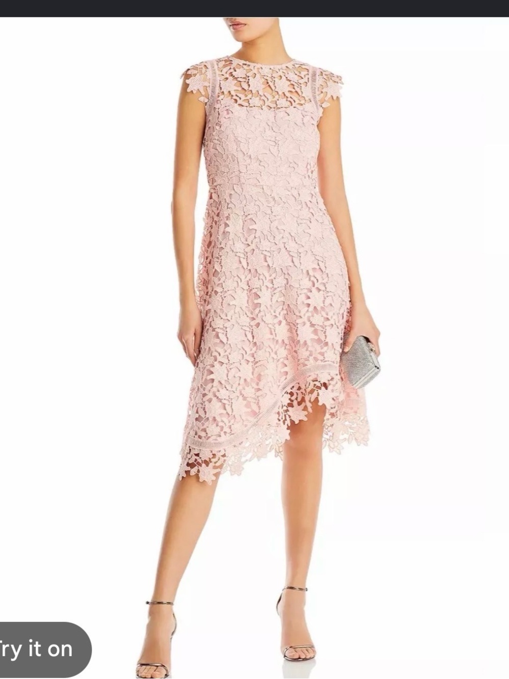 Eliza J Blush Pink Lace Mini Dress